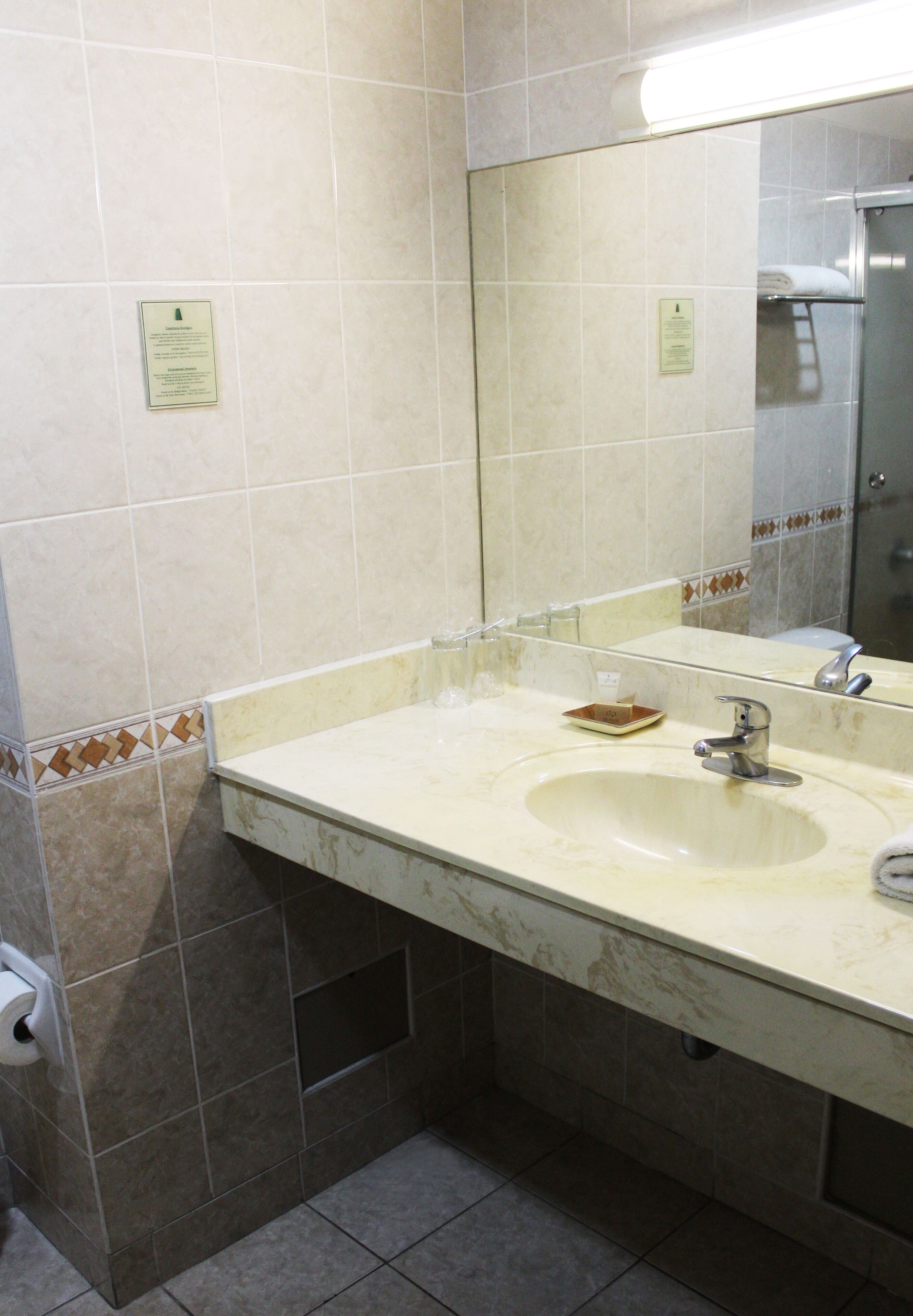 standard twin room | bathroom | shower, rainfall showerhead, free toiletries, hair dryer