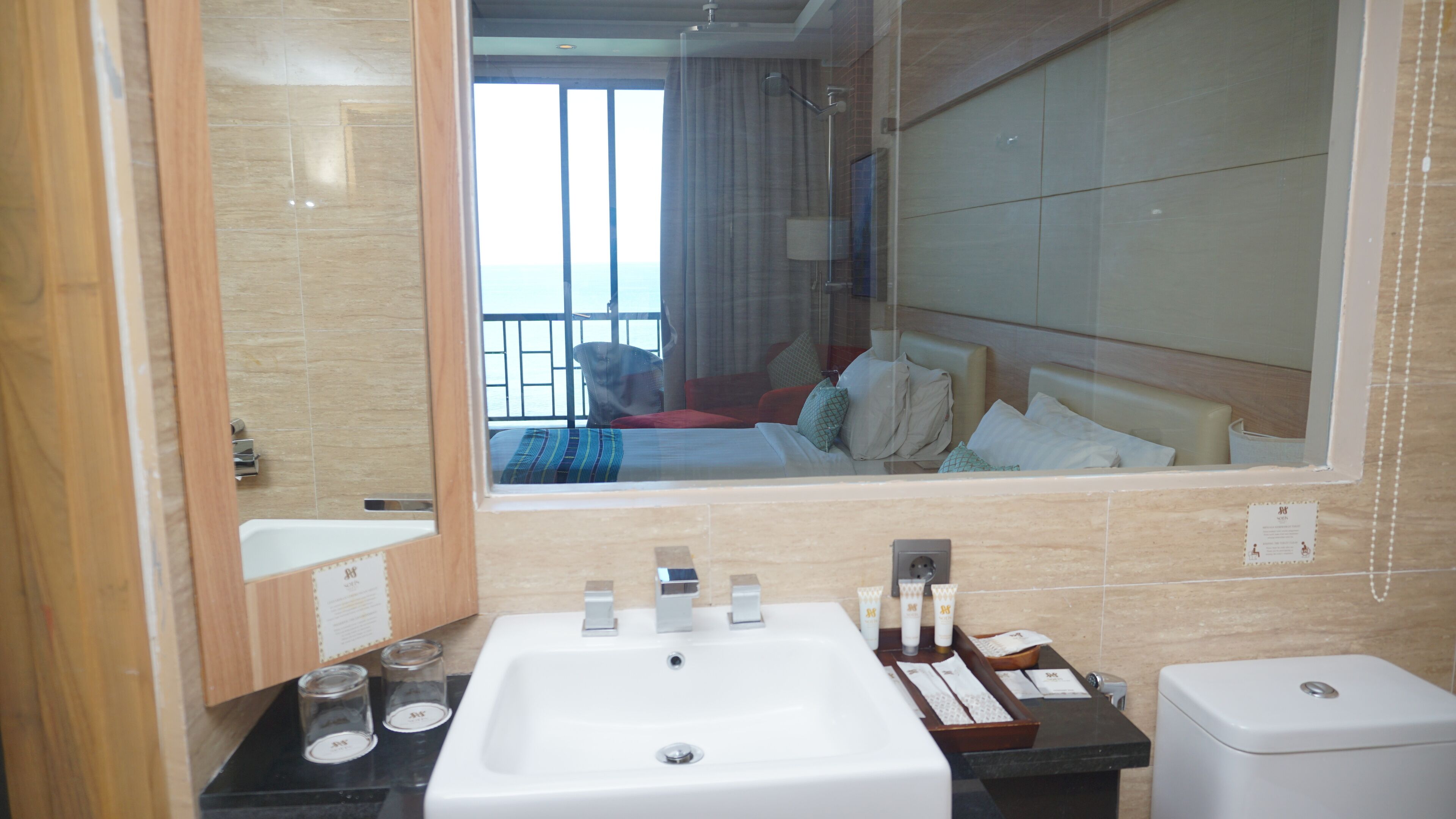 premier twin room | bathroom | shower, free toiletries, hair dryer, bathrobes