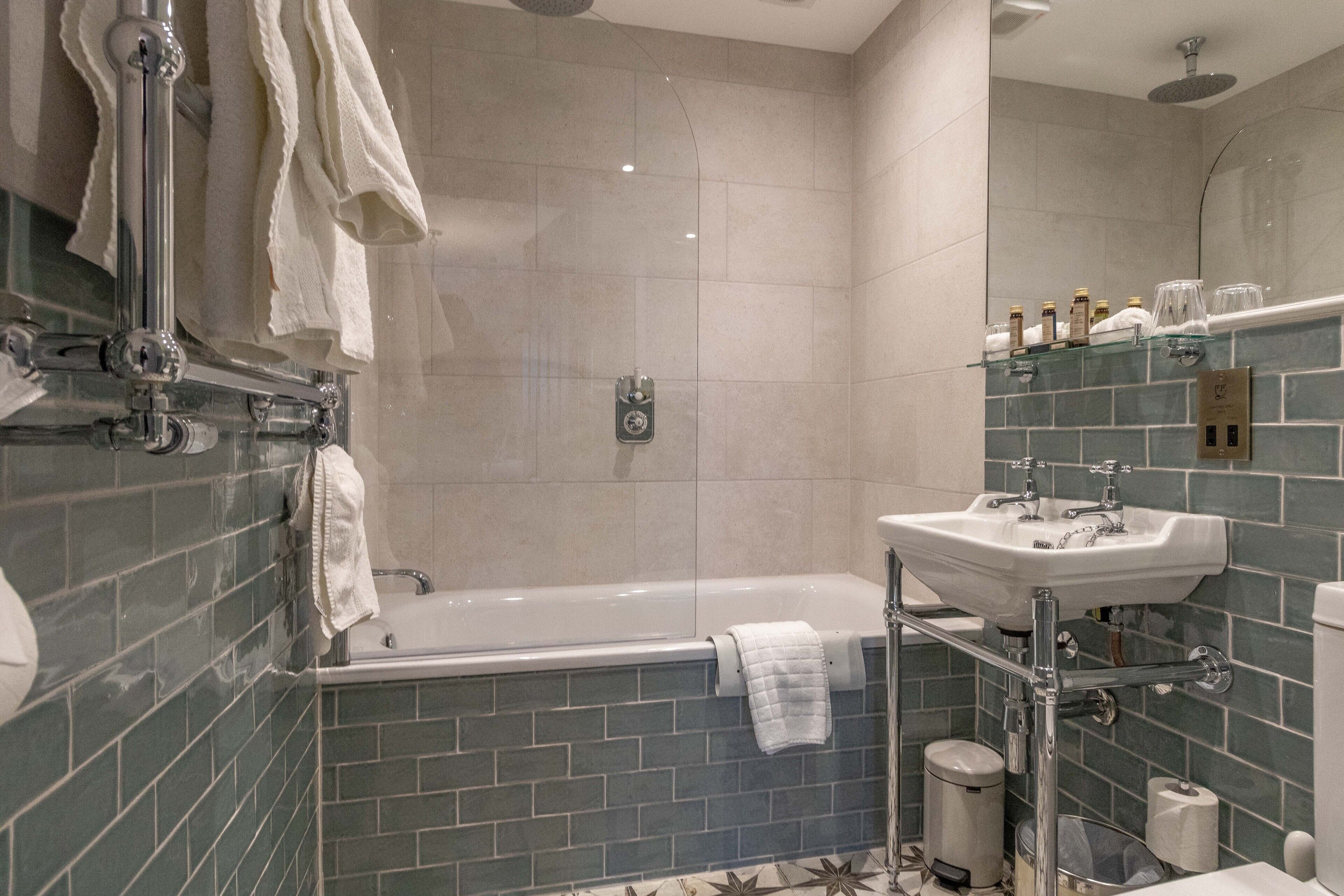 free toiletries, hair dryer, towels