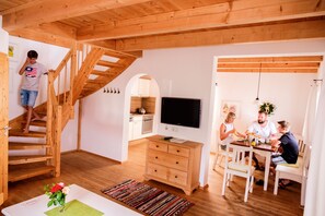 Family House, 2 Bedrooms | Living area | Flat-screen TV - Vital CAMP Bayerbach (Bayerbach)