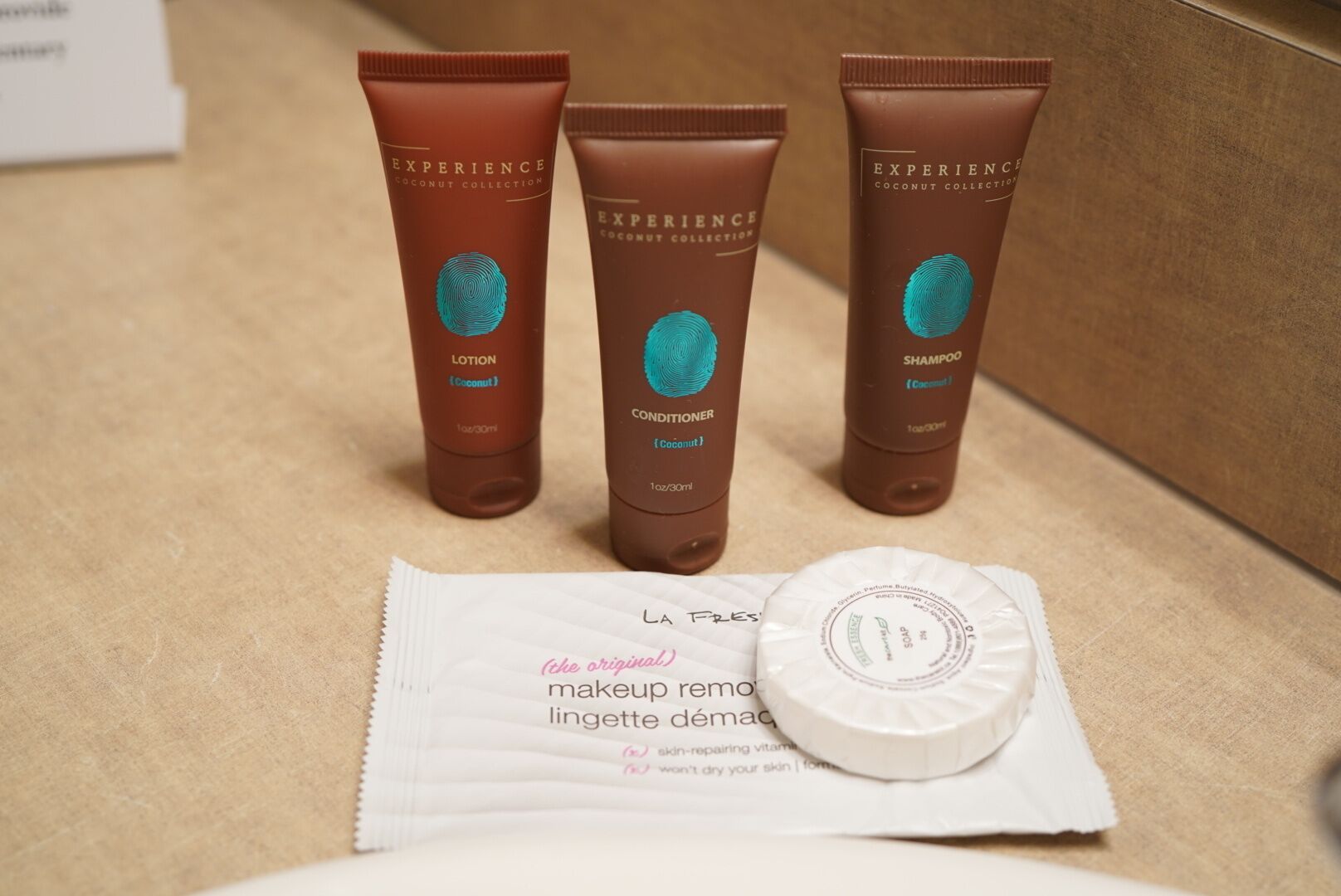 free toiletries, towels