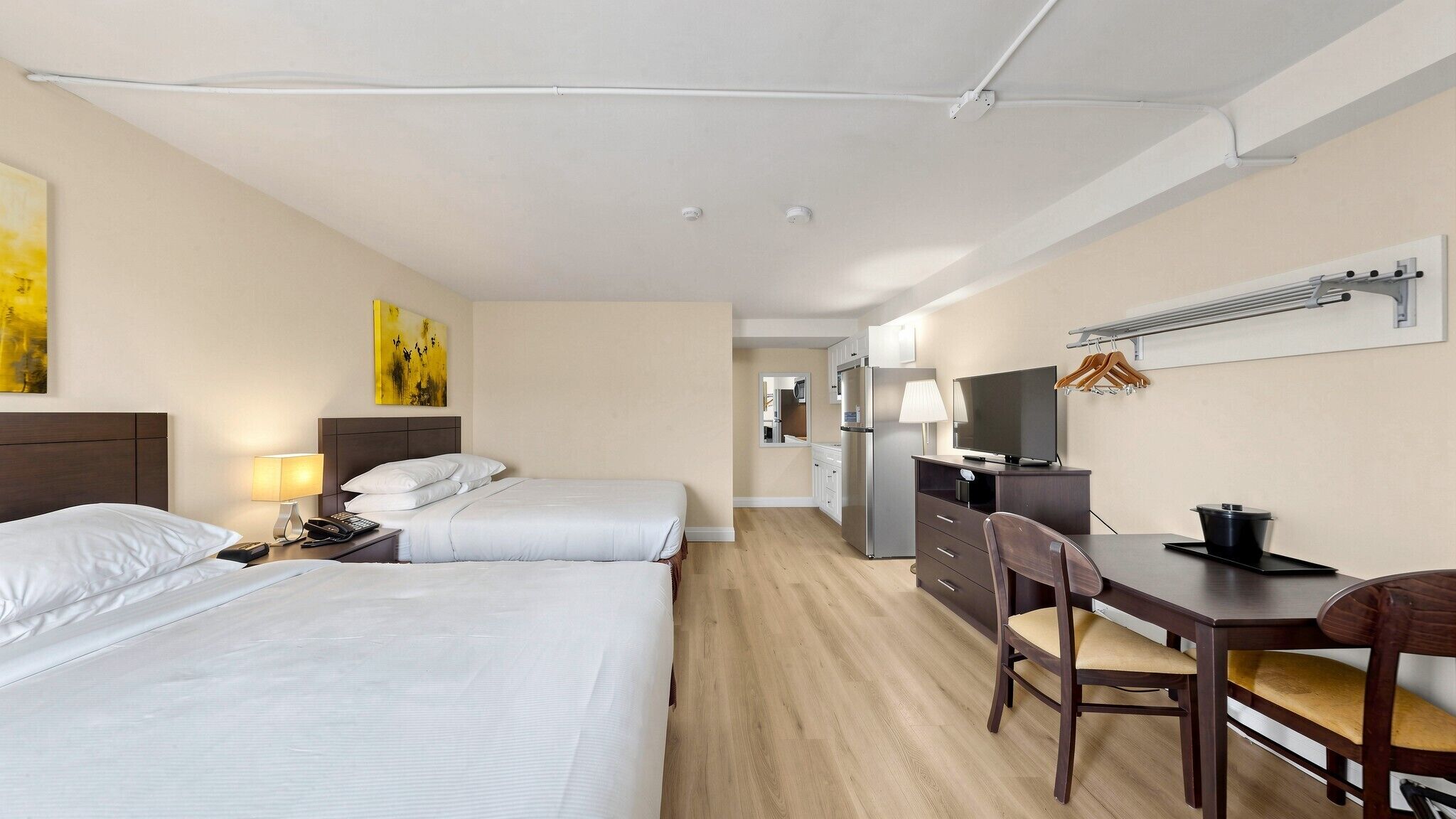 Standard Room, 2 Queen Beds, Ground Floor (Exterior Access Only) | Premium bedding, desk, blackout drapes, free WiFi