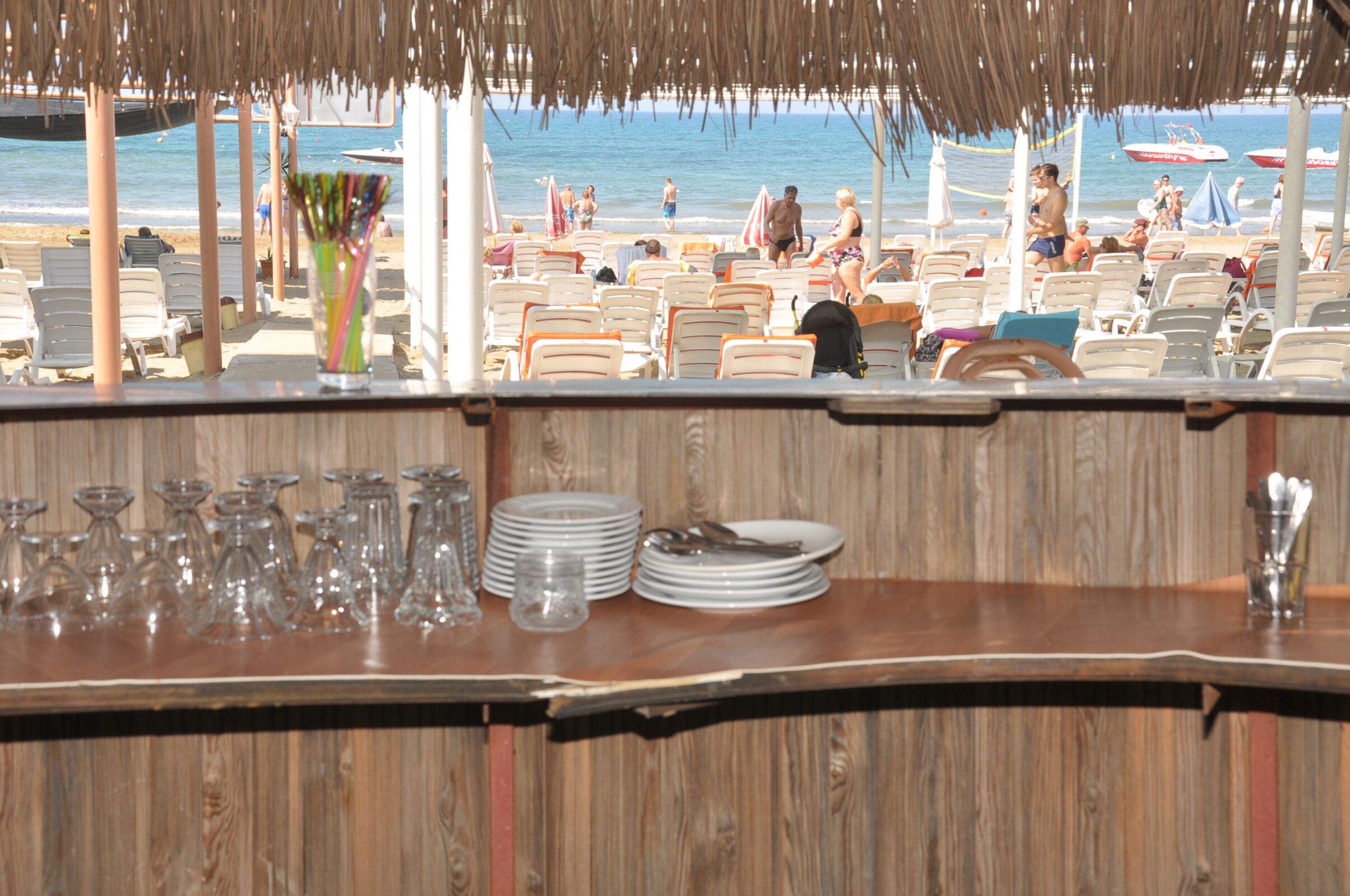 Private beach, beach volleyball