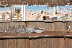 Private beach, beach volleyball