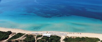 Private beach, rowing