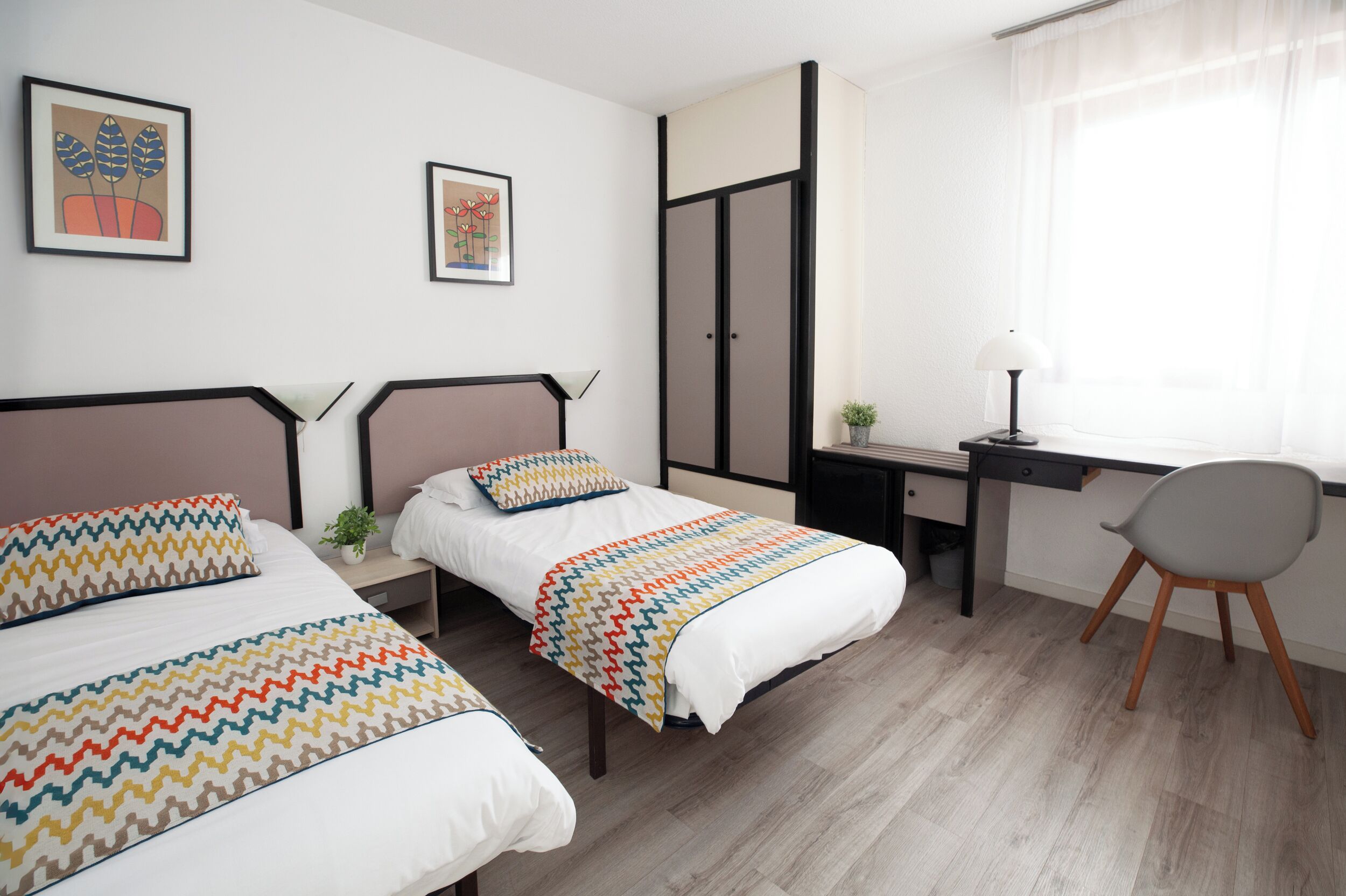 basic double or twin room | hypo-allergenic bedding, desk, free wifi, bed sheets