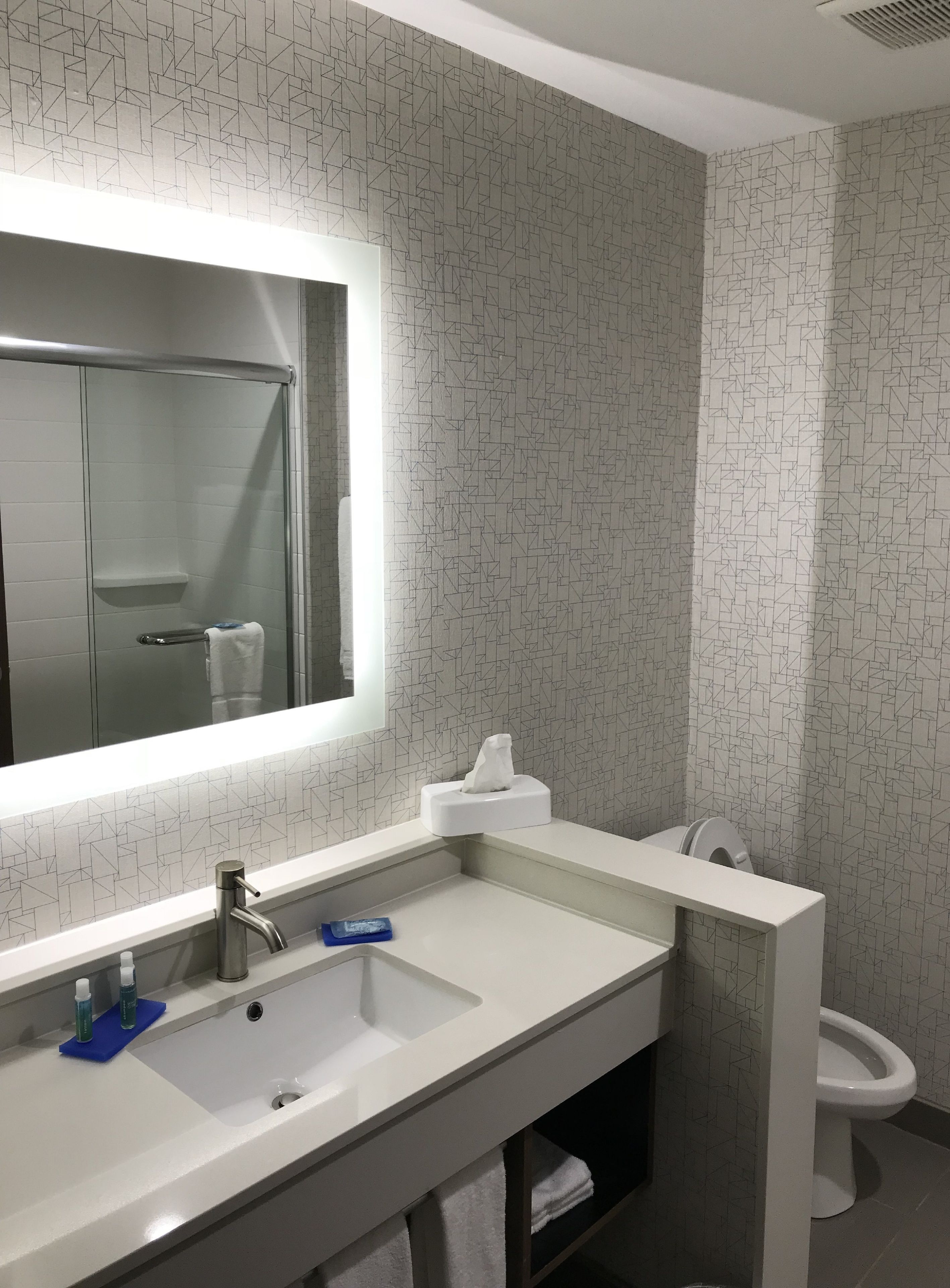 free toiletries, hair dryer, towels