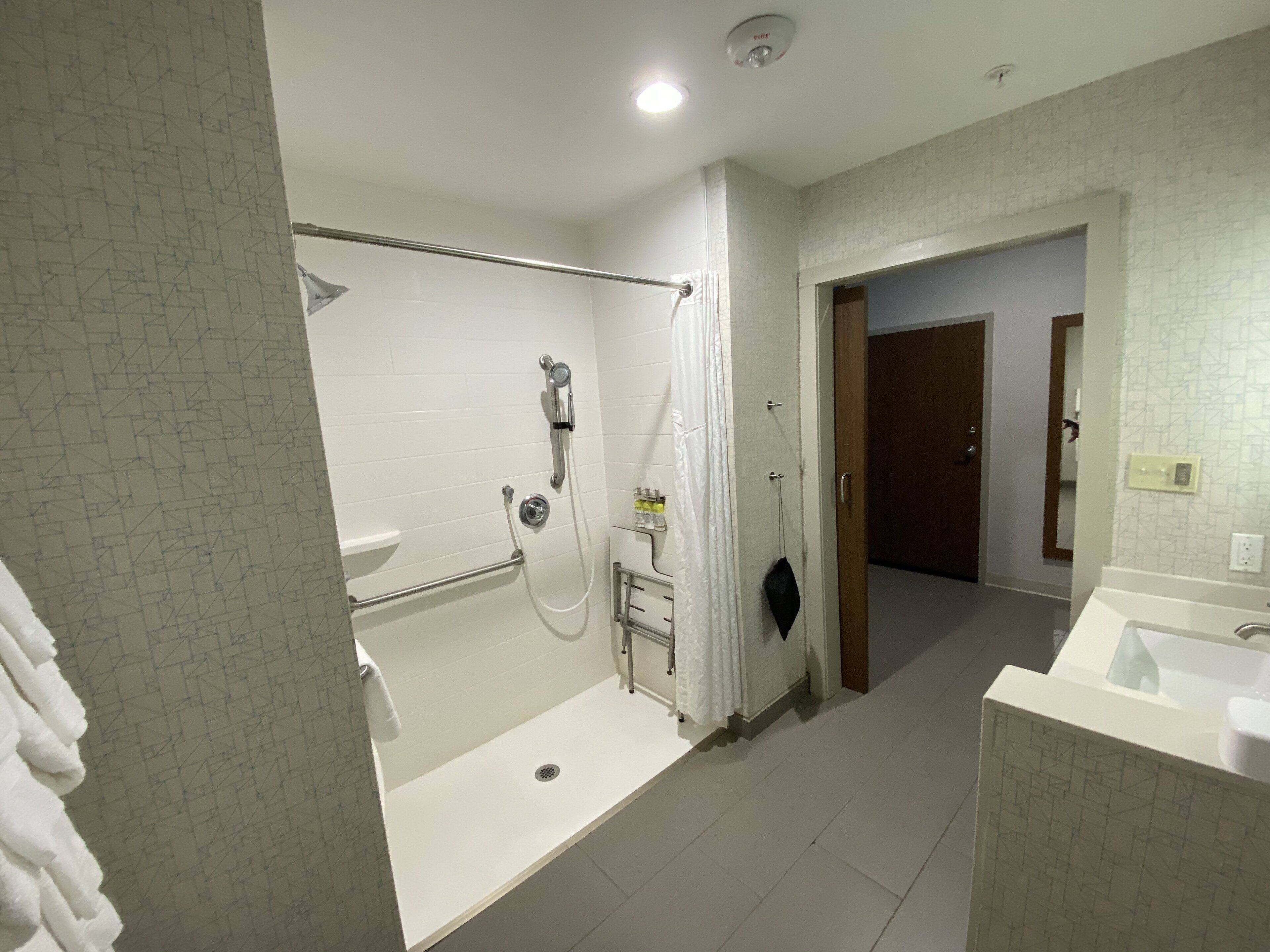 free toiletries, hair dryer, towels