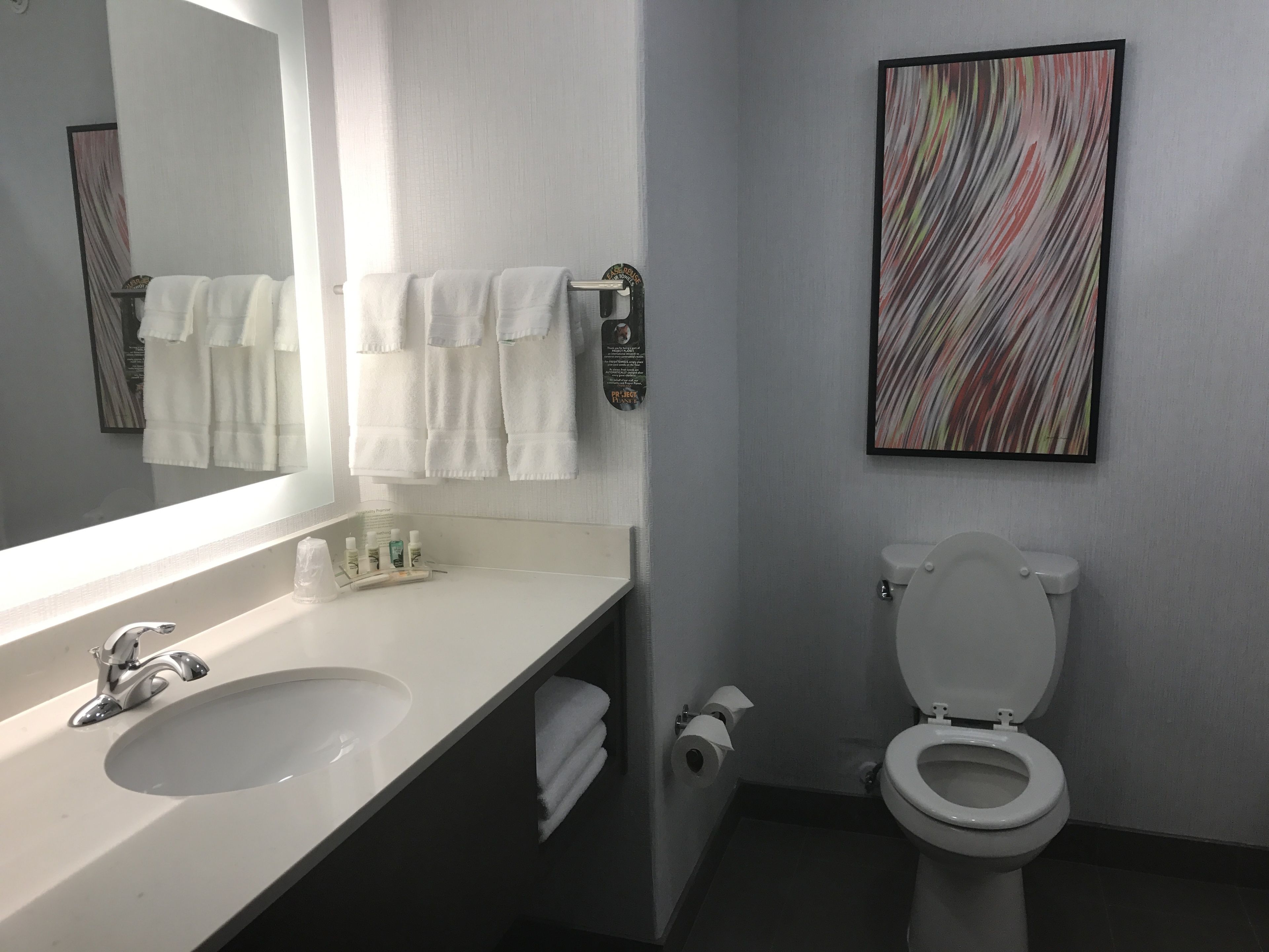 separate bathtub and shower, hair dryer, towels, soap