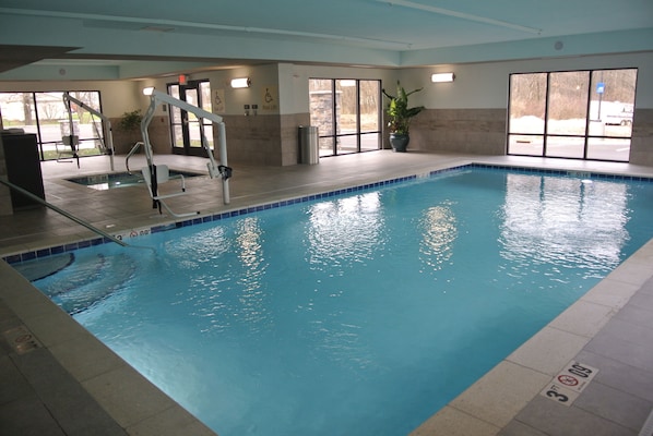 Indoor pool, open 6 AM to 11 PM, sun loungers