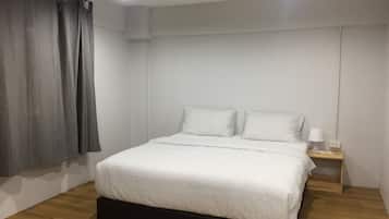 Blackout curtains, free WiFi, bed sheets