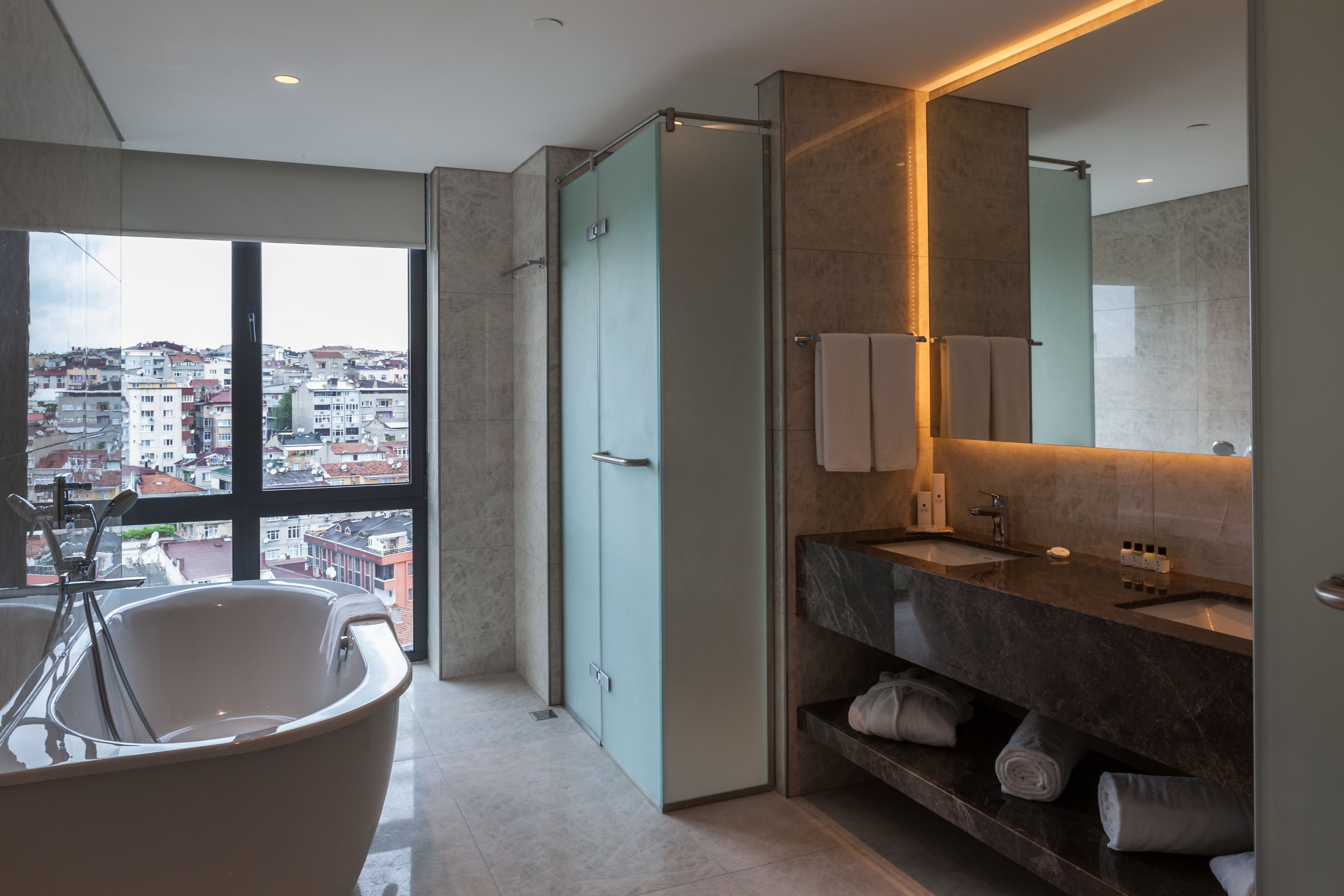 executive suite, 2 single beds | bathroom | shower, rainfall showerhead, free toiletries, hair dryer