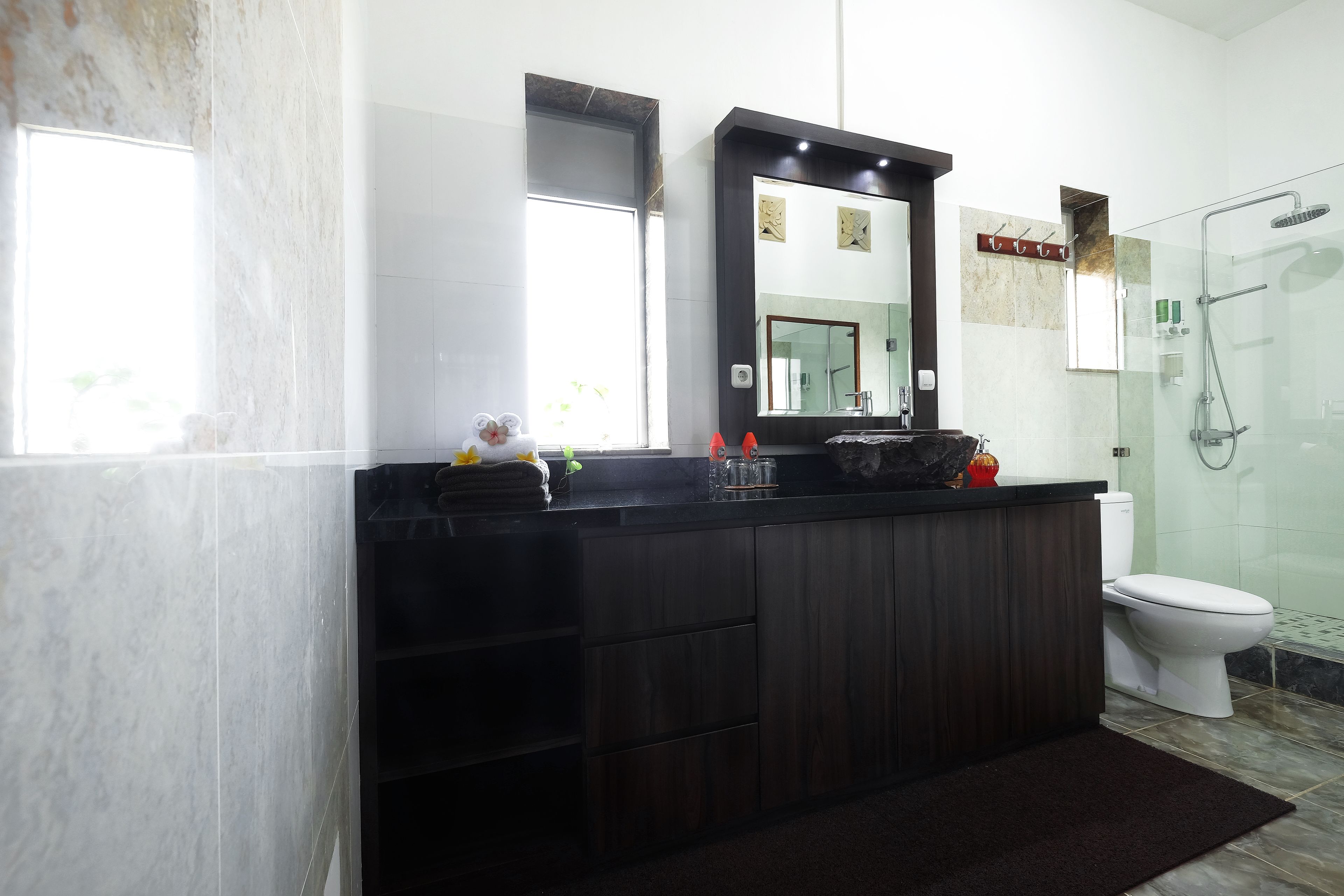 superior room | bathroom | shower, free toiletries, hair dryer, dressing gowns