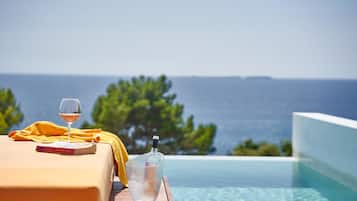 Suite, Private Pool, Sea View (Adults Only) | Pool | Outdoor pool, open 9 AM to 7 PM, pool umbrellas, sun loungers