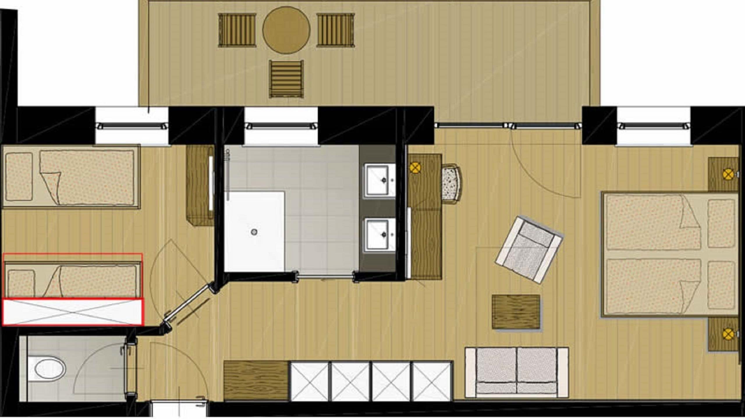 Familiekamer, 2 slaapkamers, niet-roken | Grondplan