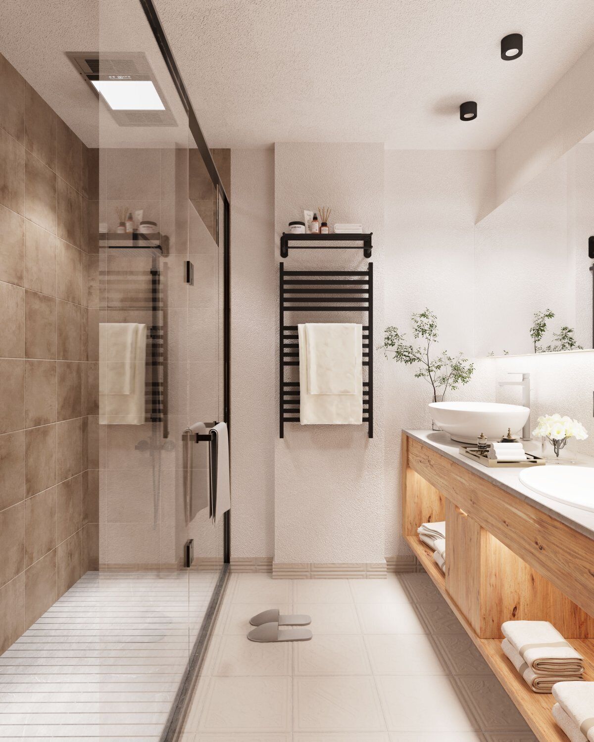 shower, free toiletries, hair dryer, bathrobes