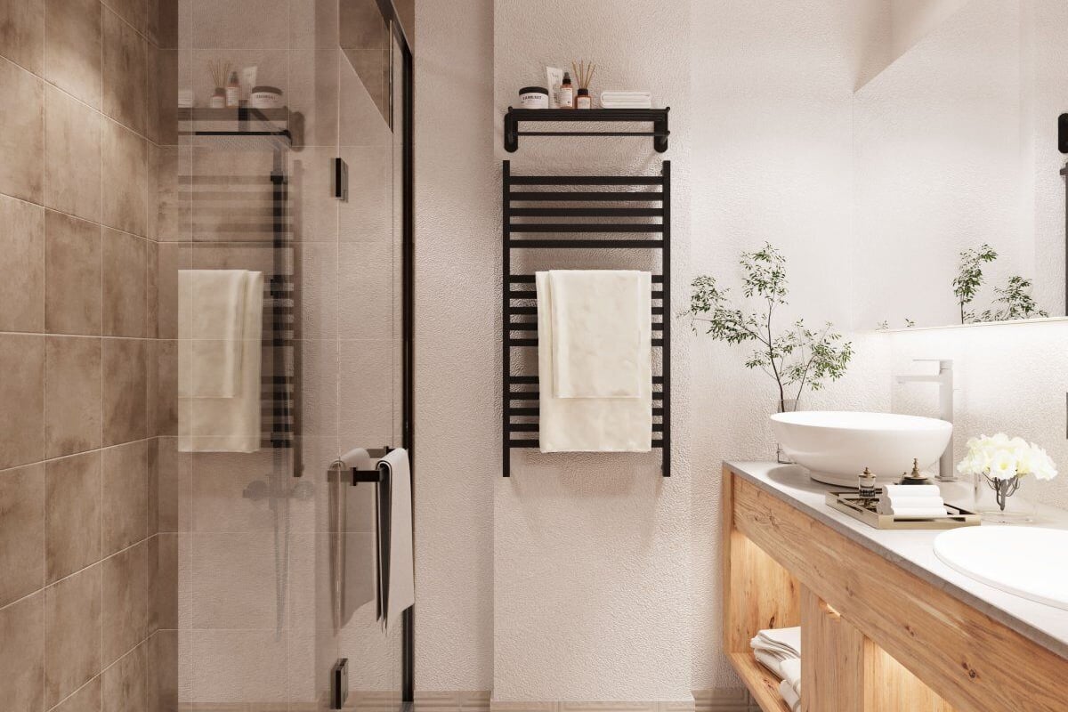 shower, free toiletries, hair dryer, bathrobes