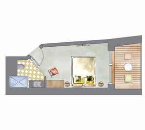 Dobbeltrom – standard | Sengetøy av topp kvalitet, minibar, safe på rommet og skrivebord