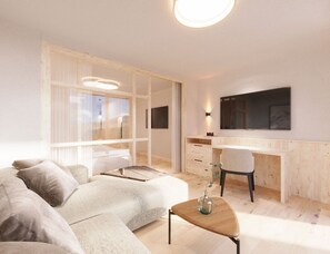 40-Zoll-Flachbildfernseher mit Kabelempfang, Fernseher, Fußbodenheizung