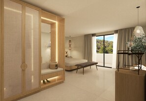 Superior-dobbeltværelse - balkon - havudsigt | Minibar, pengeskab på værelset, individuelt design