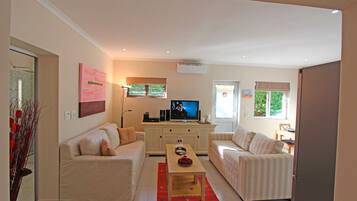 Flat-screen TV, DVD player