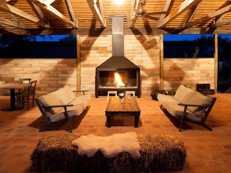 32-inch flat-screen TV with satellite channels, TV