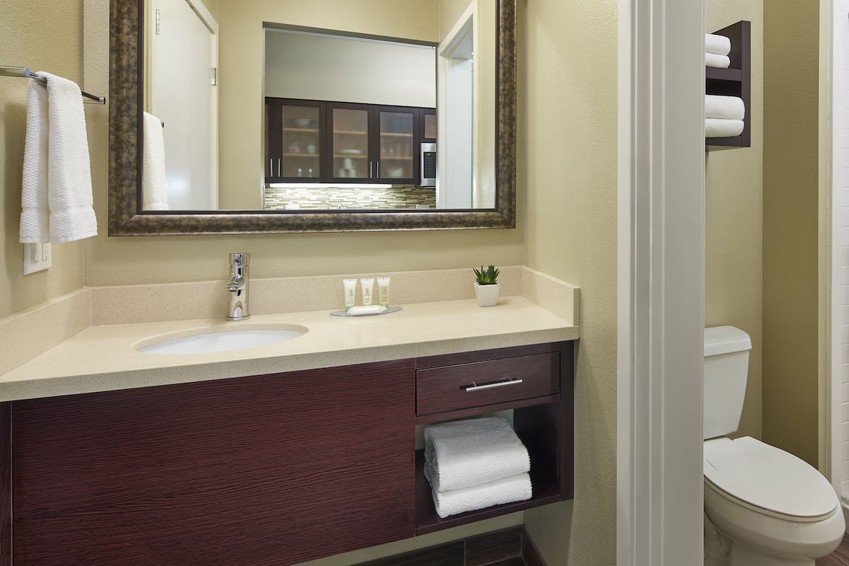 free toiletries, hair dryer, towels, soap