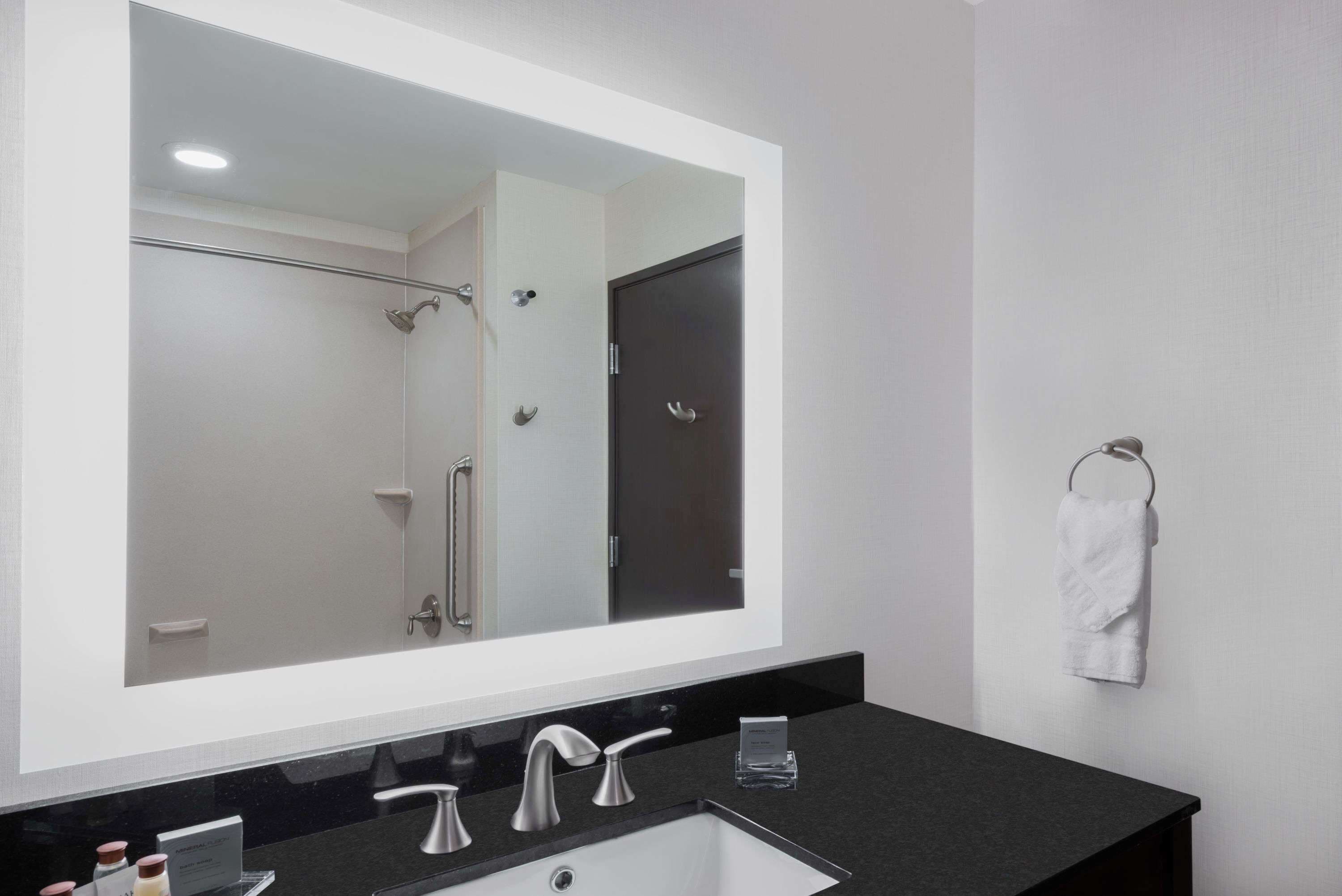 free toiletries, hair dryer, towels