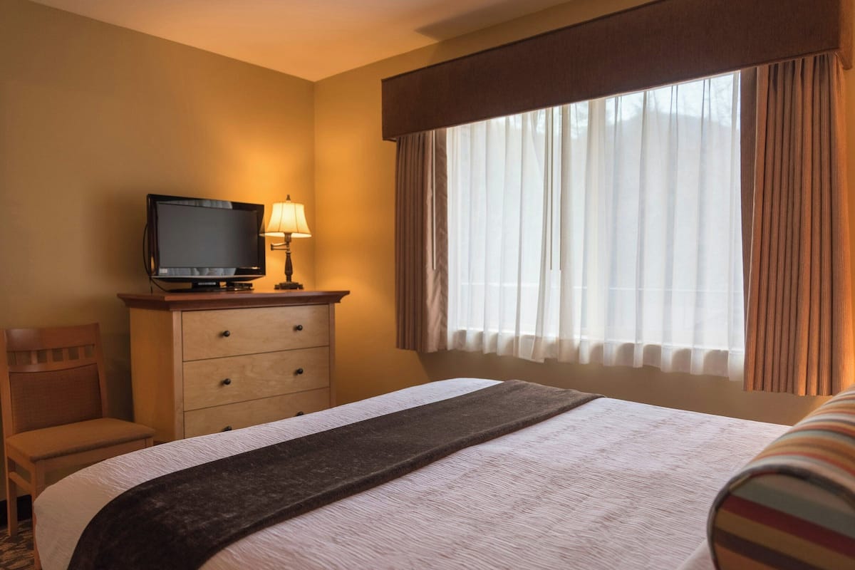 Suite, 1 slaapkamer | Een strijkplank/strijkijzer, gratis wifi, een wekker, beddengoed