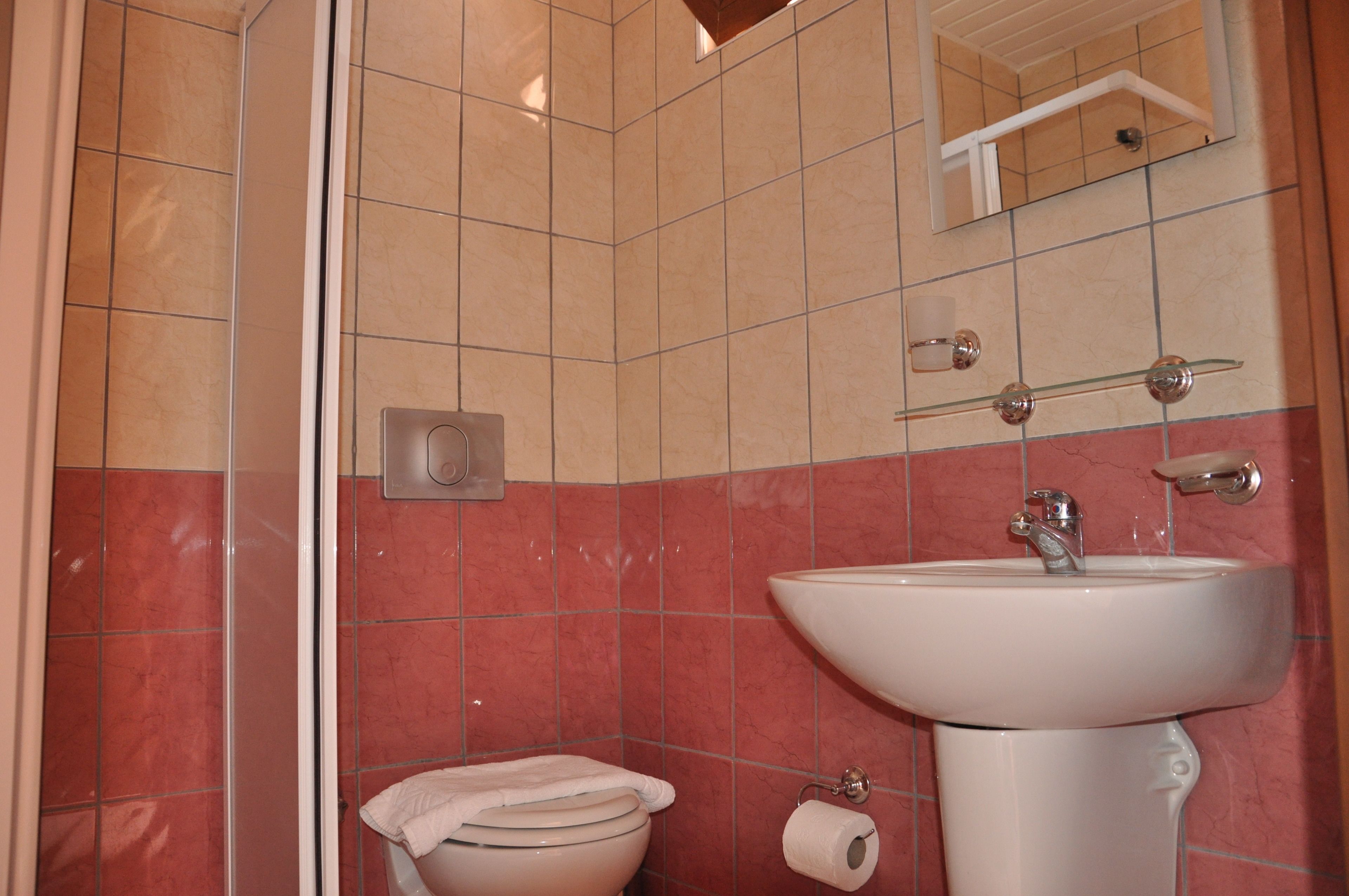 standard single room | bathroom | shower, free toiletries, hair dryer, towels