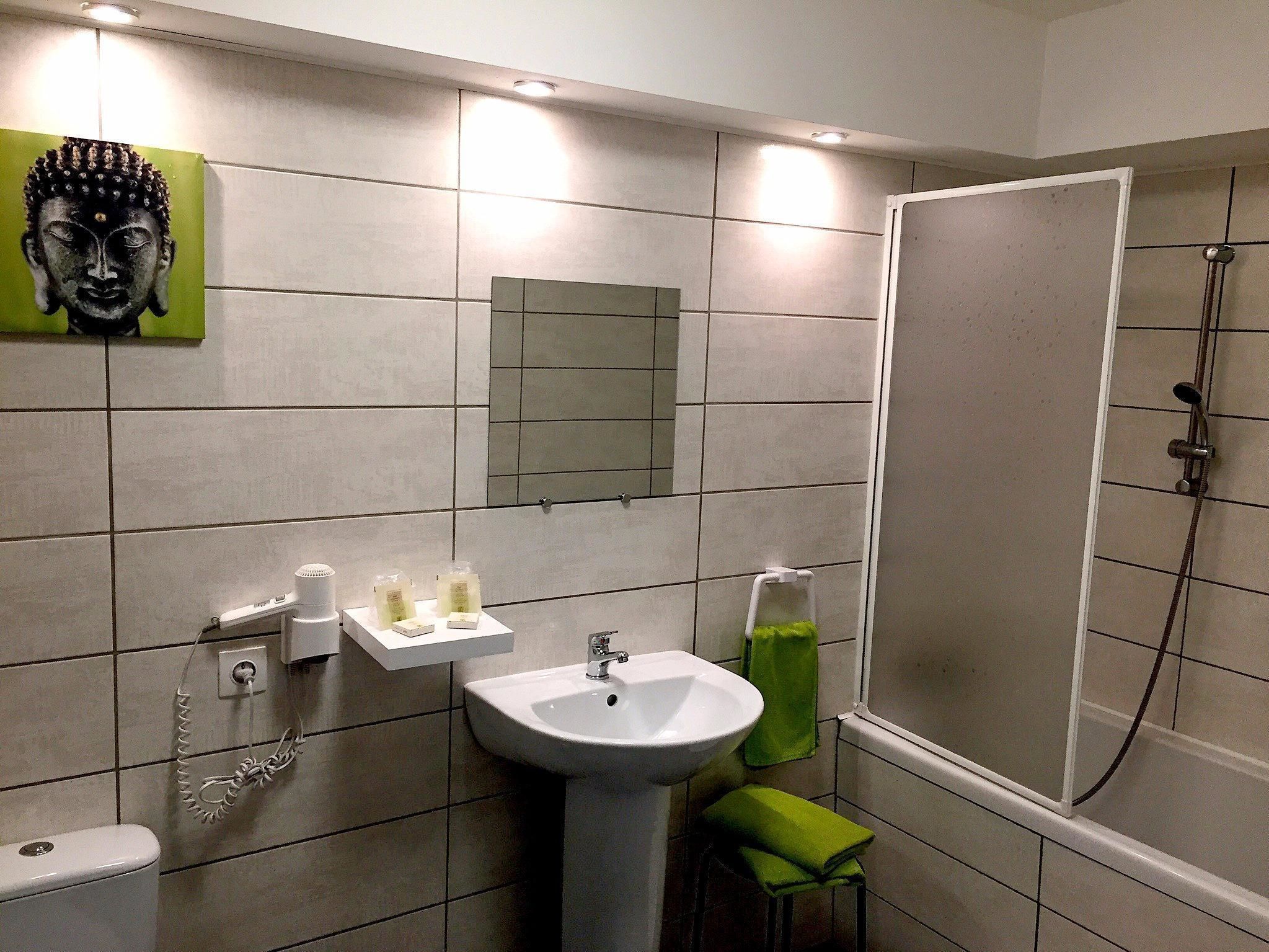 standard double room | bathroom | free toiletries, hair dryer, towels