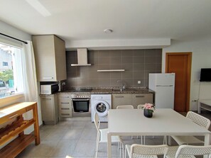 Superior Apartment, 2 Bedrooms | Private kitchen | Fridge, microwave, oven, stovetop