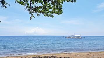 On the beach, scuba diving, snorkelling, kayaking