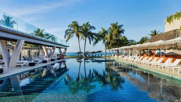 2 outdoor pools, pool cabanas (surcharge), pool loungers