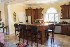 Private Guest House, 1 King Suite, Pool View | Private kitchen | Fridge, microwave, coffee/tea maker