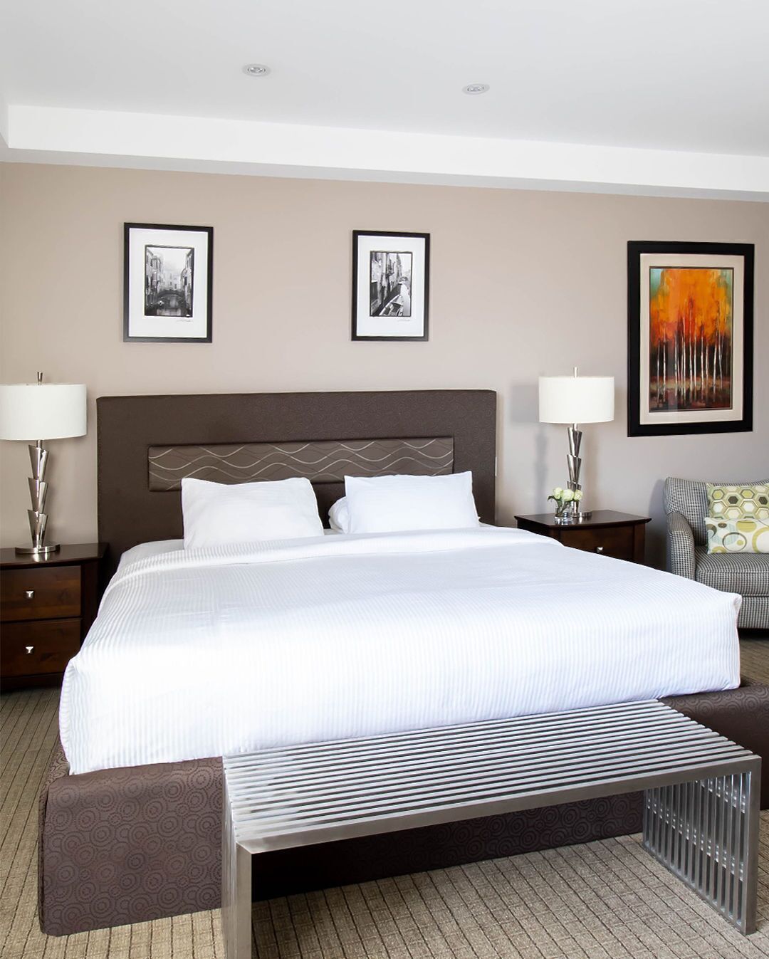Premium bedding, individually decorated, individually furnished, desk