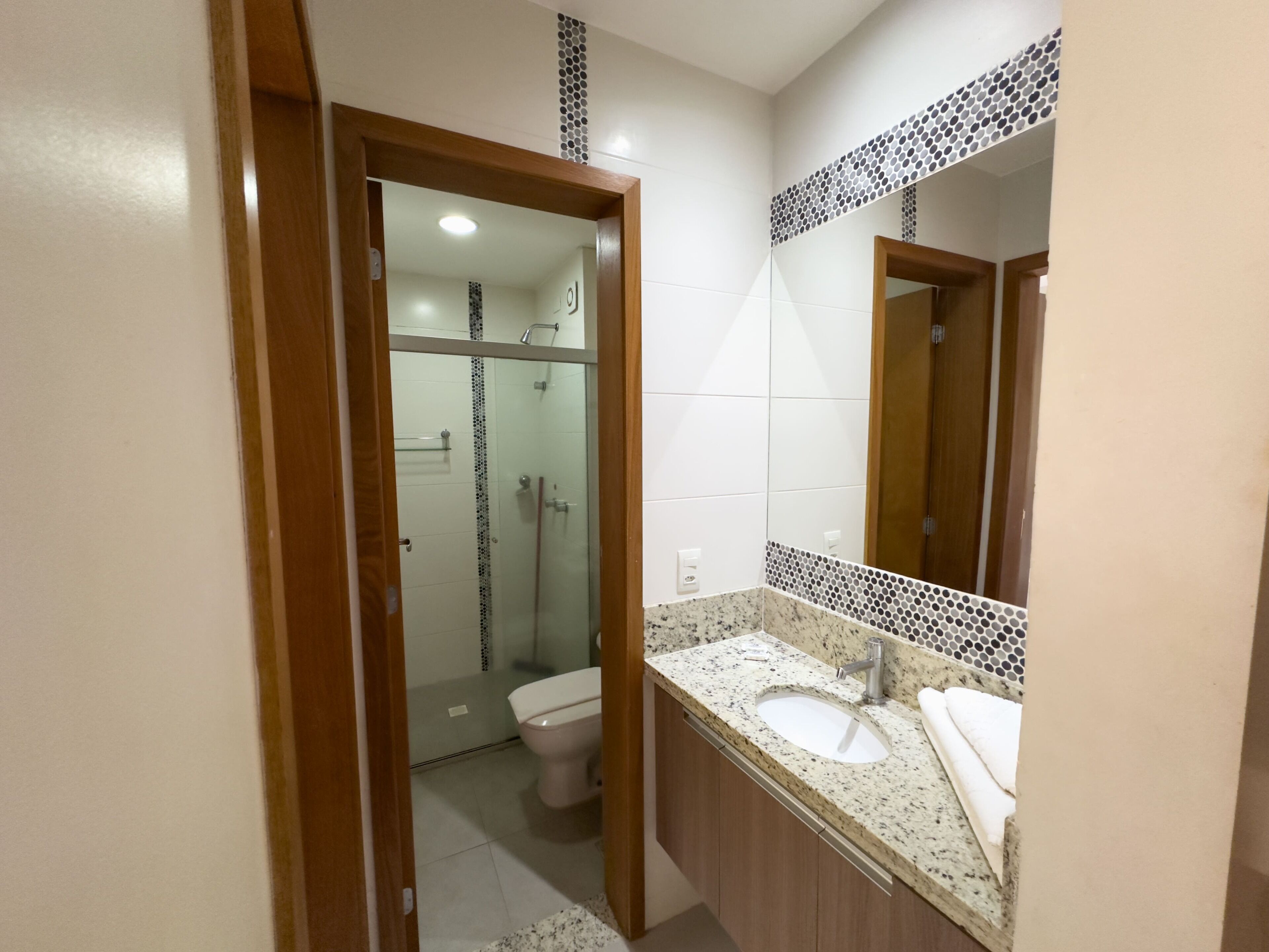 standard room | bathroom | shower, free toiletries, hair dryer, towels