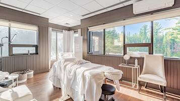 Body treatments, hydrotherapy, aromatherapy, deep-tissue massages