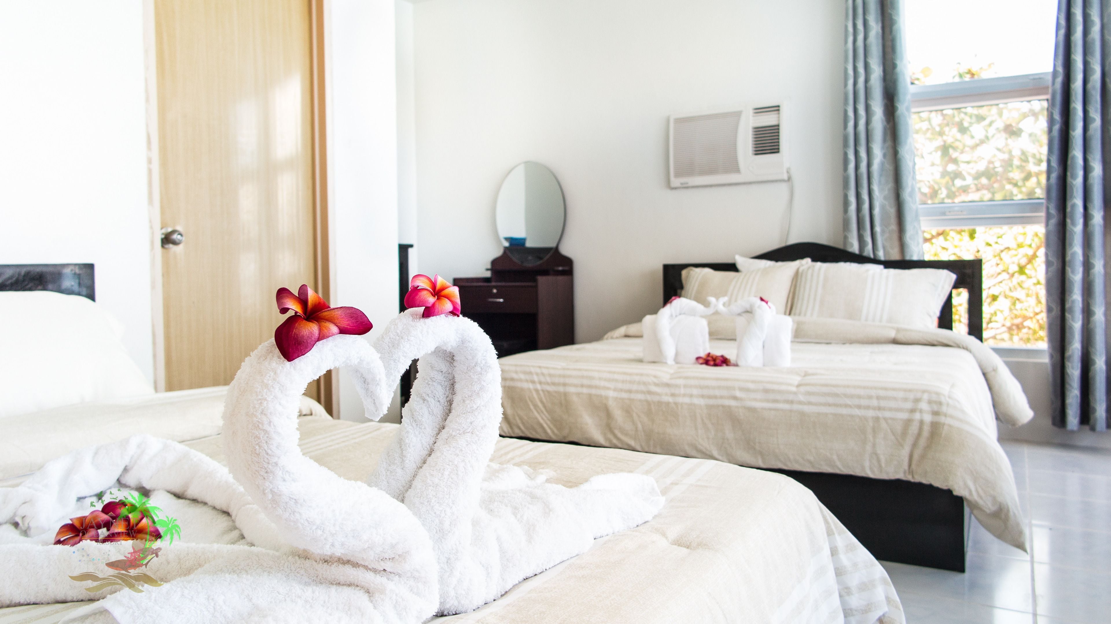 family room, 2 queen beds, ocean view | egyptian cotton sheets, premium bedding, desk, laptop workspace