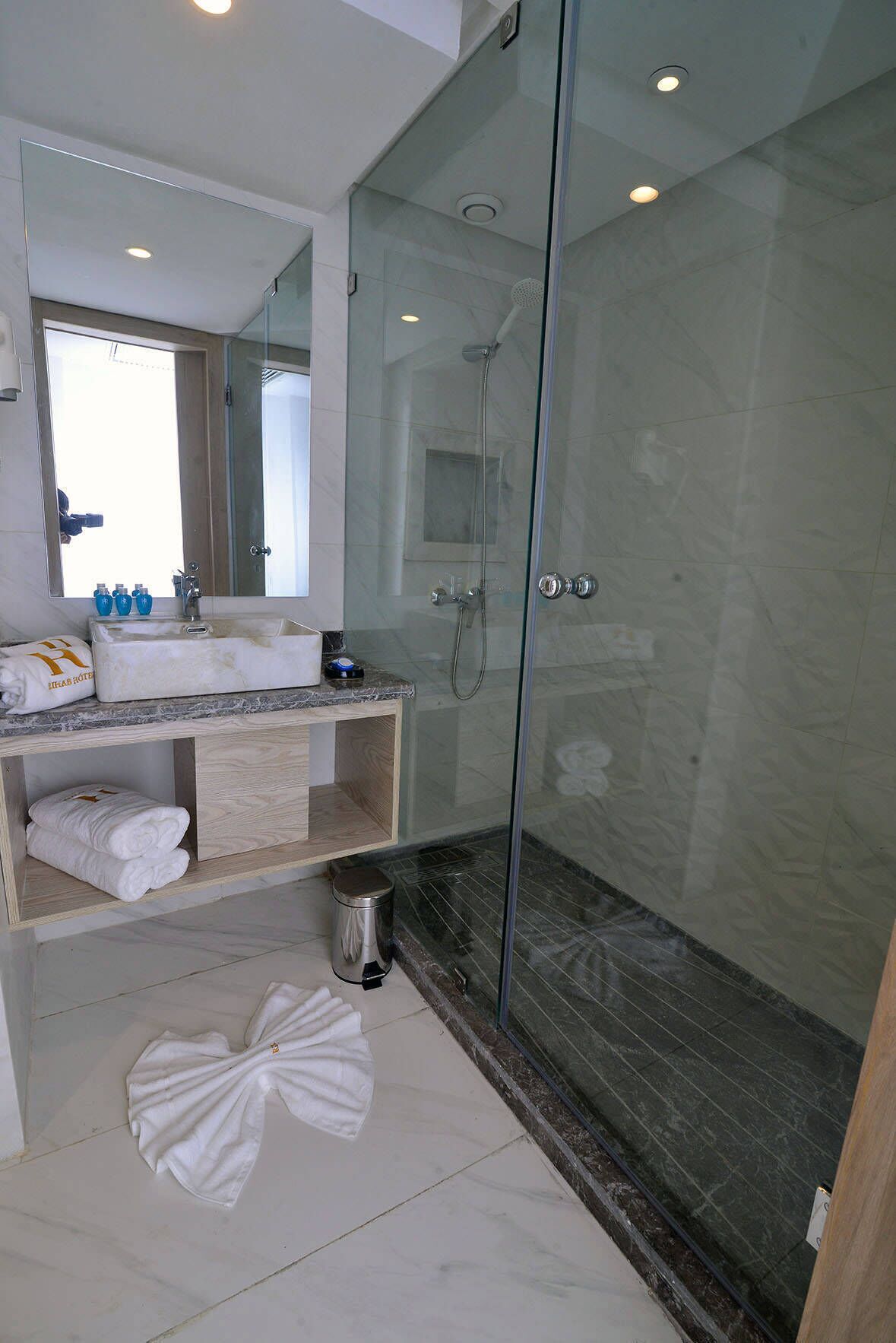 free toiletries, hair dryer, towels