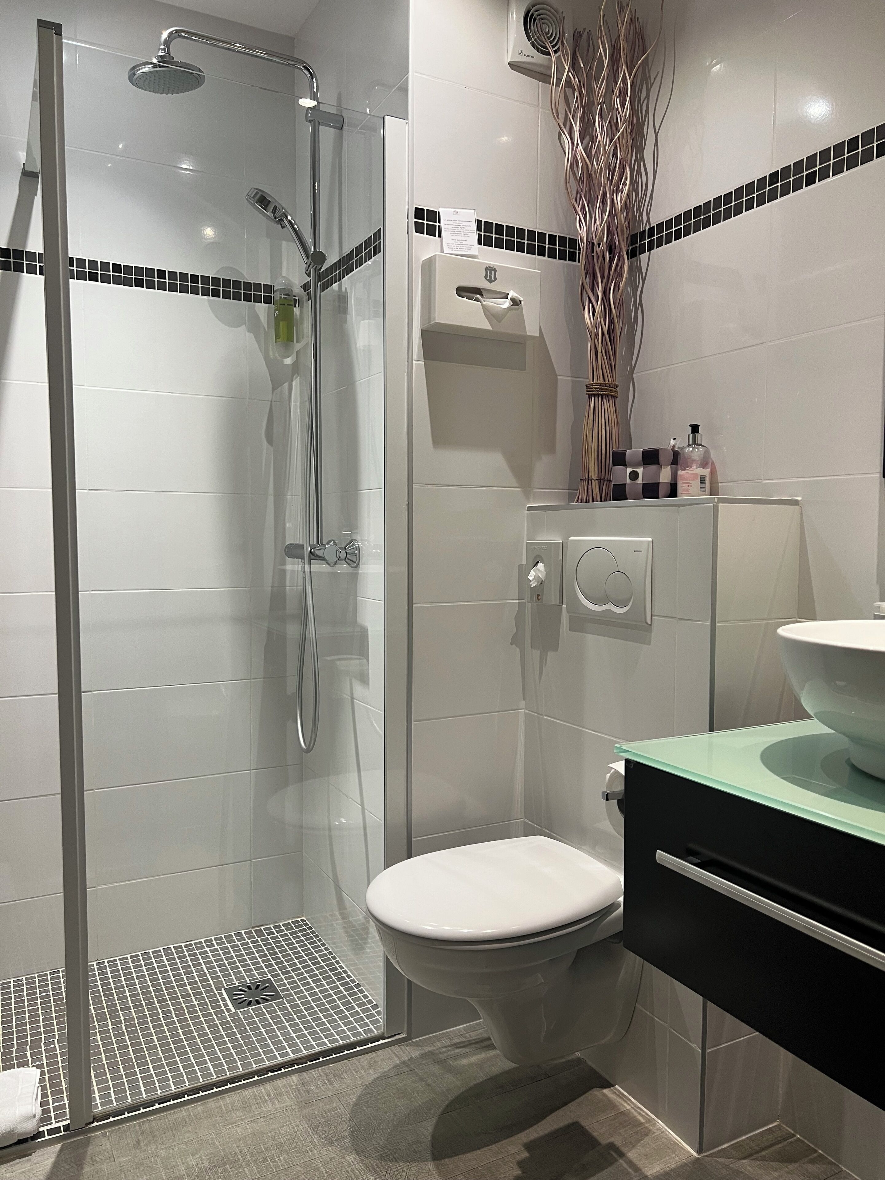 Comfort Plus Double Room with garden view | Bathroom | Free toiletries, hair dryer, towels