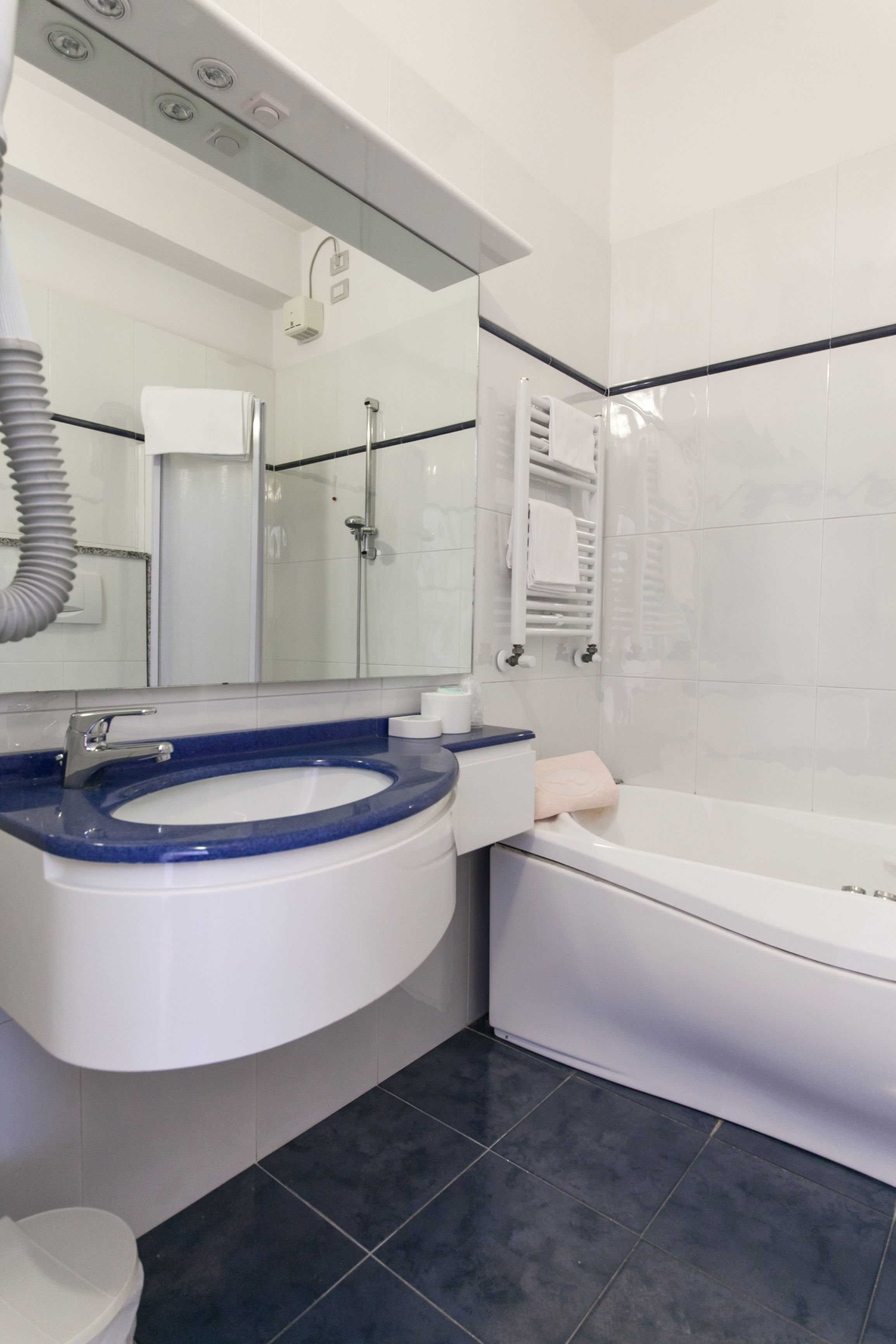 shower, free toiletries, hair dryer, bidet