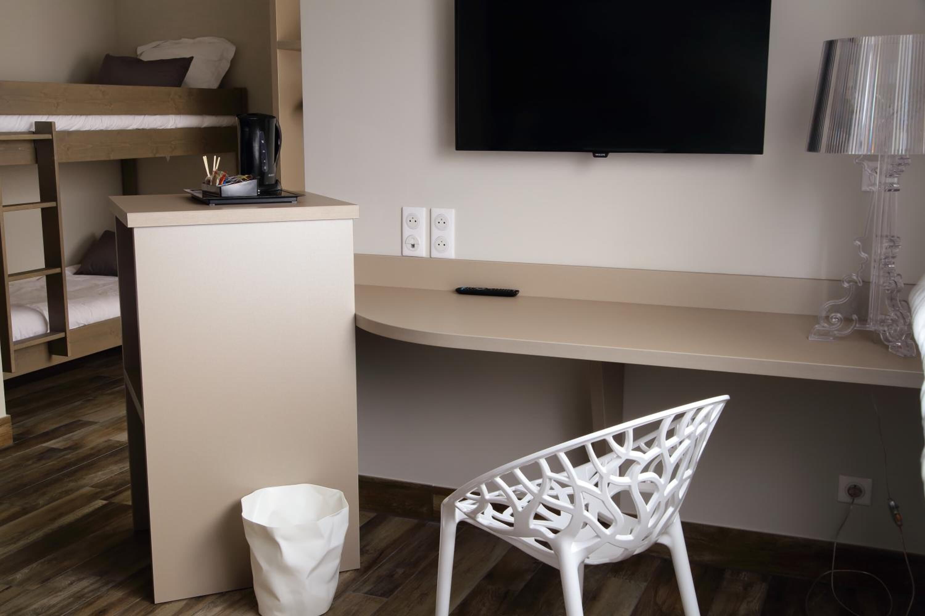 premium bedding, desk, soundproofing, iron/ironing board