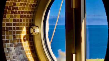 Double or Twin Room, Sea View | Bathroom | Shower, free toiletries, hair dryer, towels