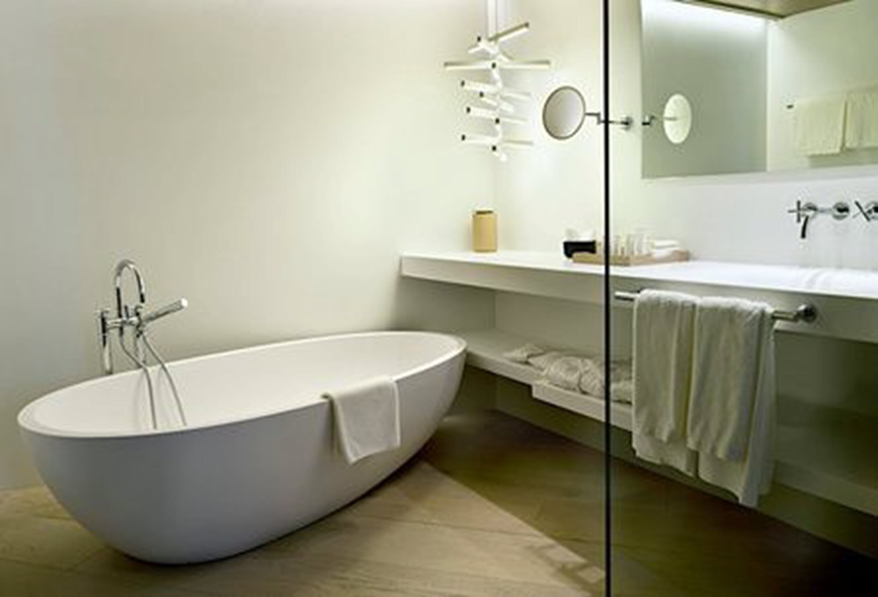 shower, rainfall showerhead, designer toiletries, hair dryer