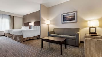 Ropa de cama hipoalergénica, camas con pillow-top y escritorio