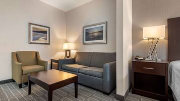 Suite, 1 King Bed, Non Smoking, Refrigerator & Microwave (with Sofabed) | Hypo-allergenic bedding, pillowtop beds, desk, laptop workspace