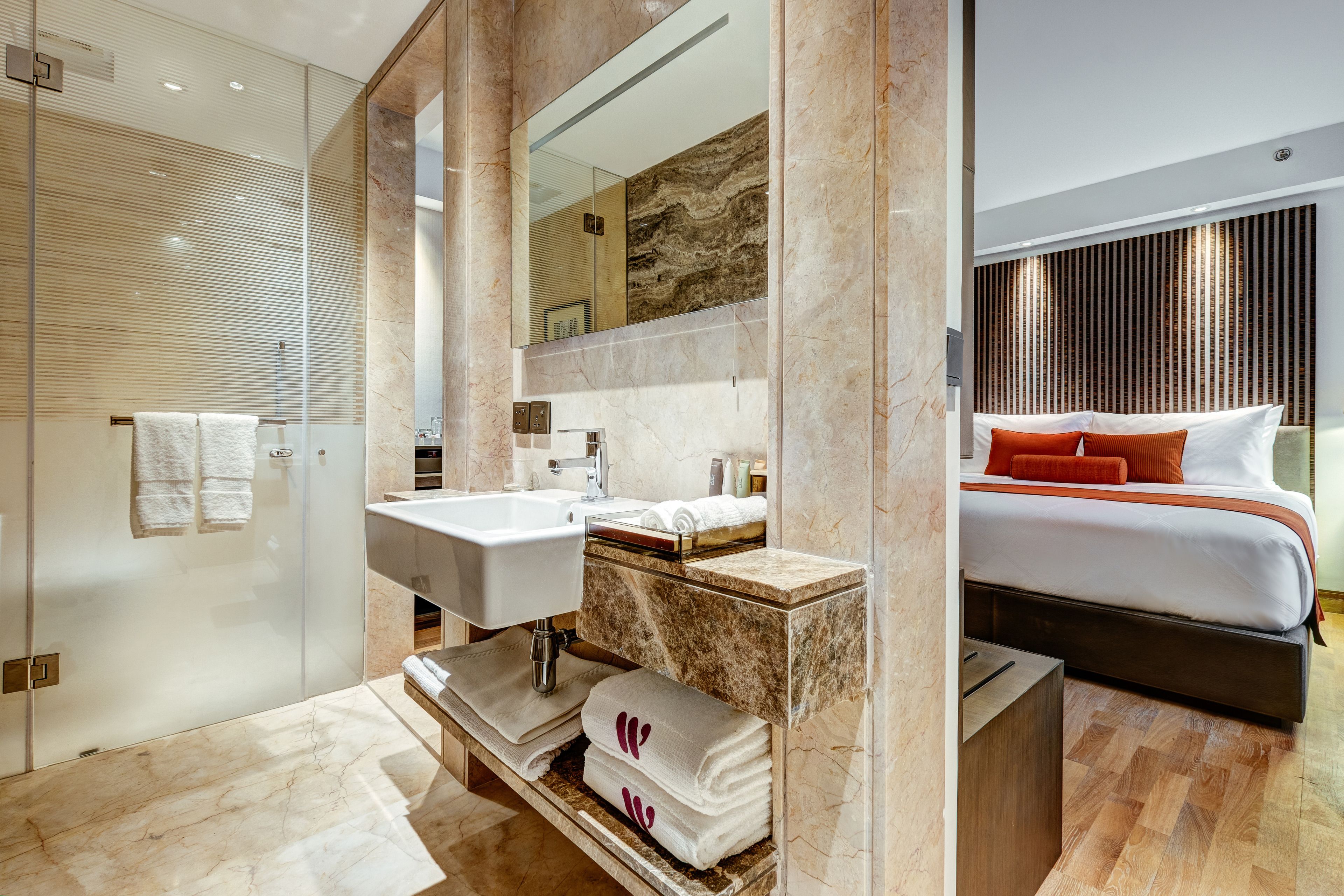 executive double or twin room, 1 king bed | bathroom amenities | shower, free toiletries, hair dryer, bathrobes