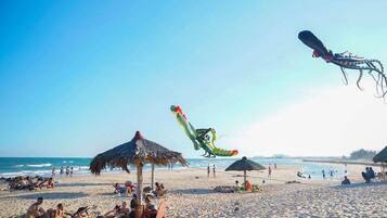 Private beach, free beach cabanas, sun loungers, water skiing