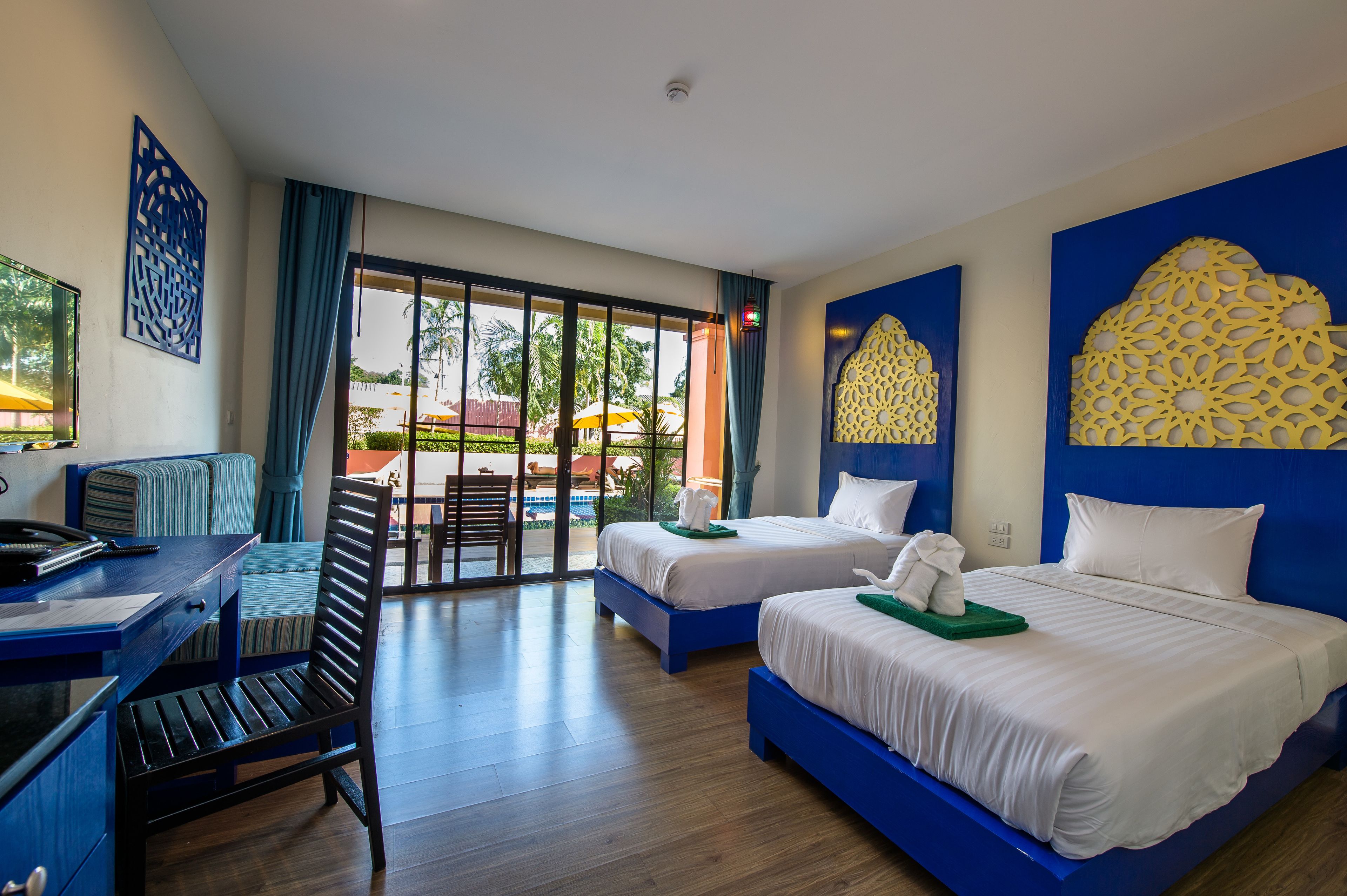 superior room, pool access (double bed or twin bed) | in-room safe, desk, blackout curtains, free wifi